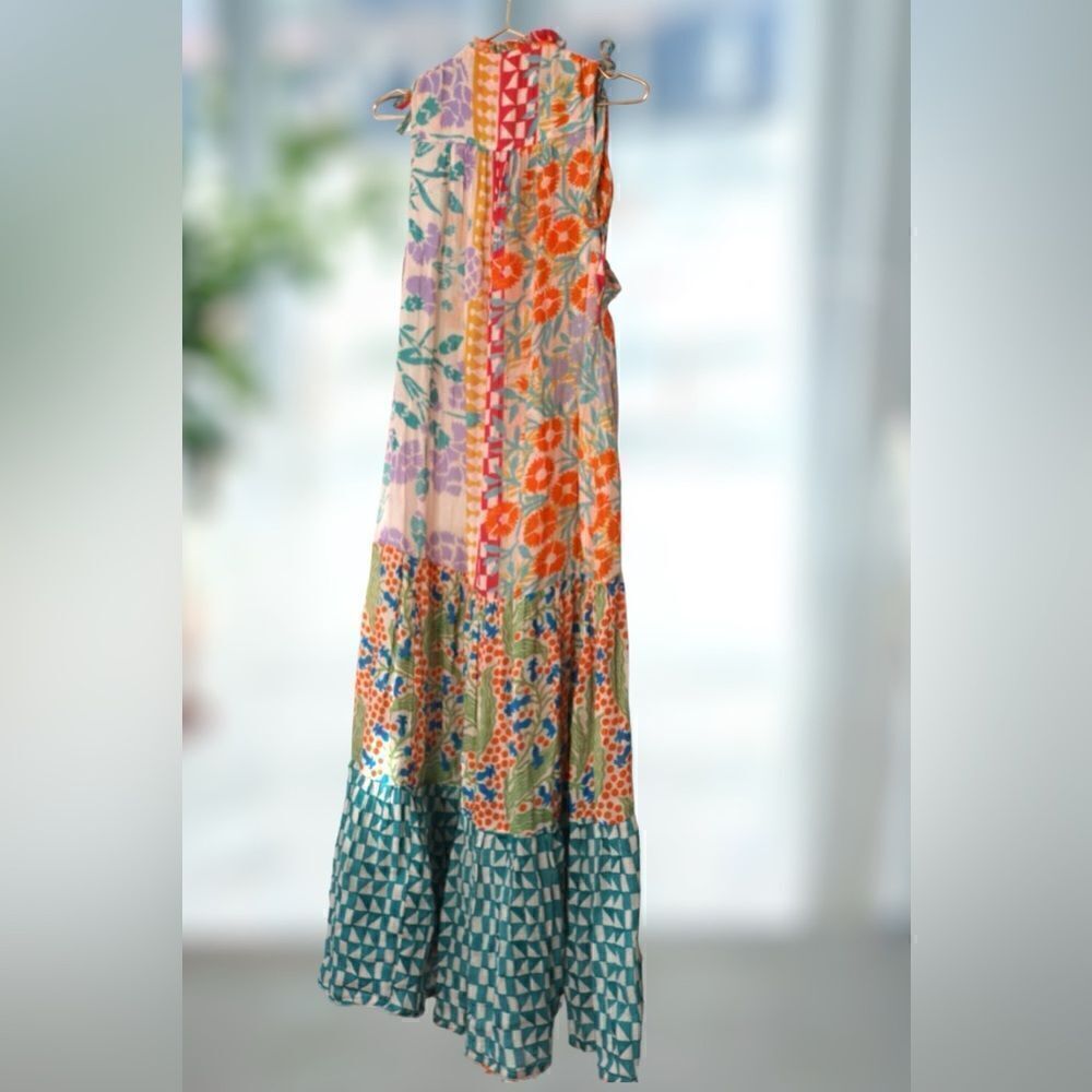 Anthropologie Ellen Merchant Shoulder-Tie Buttondown Dress Size XXS - Picture 4 of 16